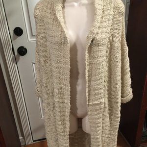 BCBGeneration Long Cream Cardigan Sweater Coat